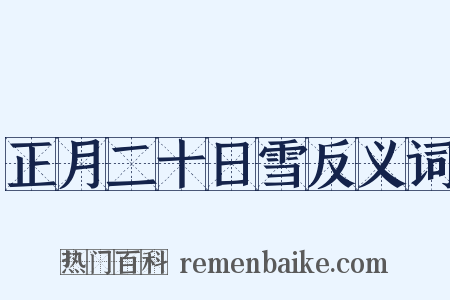 正月二十日雪反义词是什么意思的图片